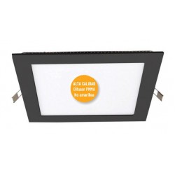 Downlight panel LED Cuadrado 120x120mm Negro 6W 